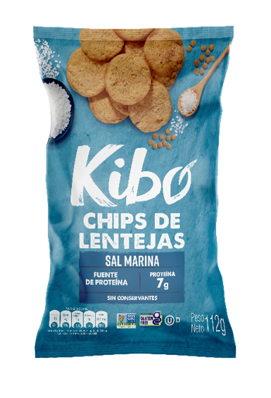 KIBO CHIPS DE LENTEJAS CON SAL MARINA 112G