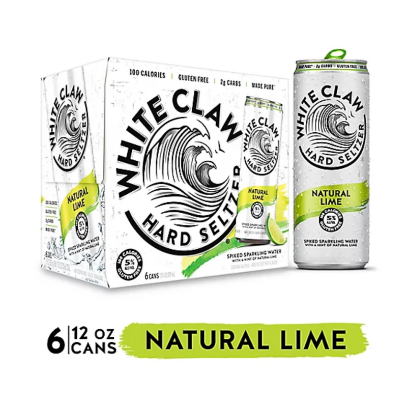 WHITE CLAW LIME 12 OZ 6 PACK