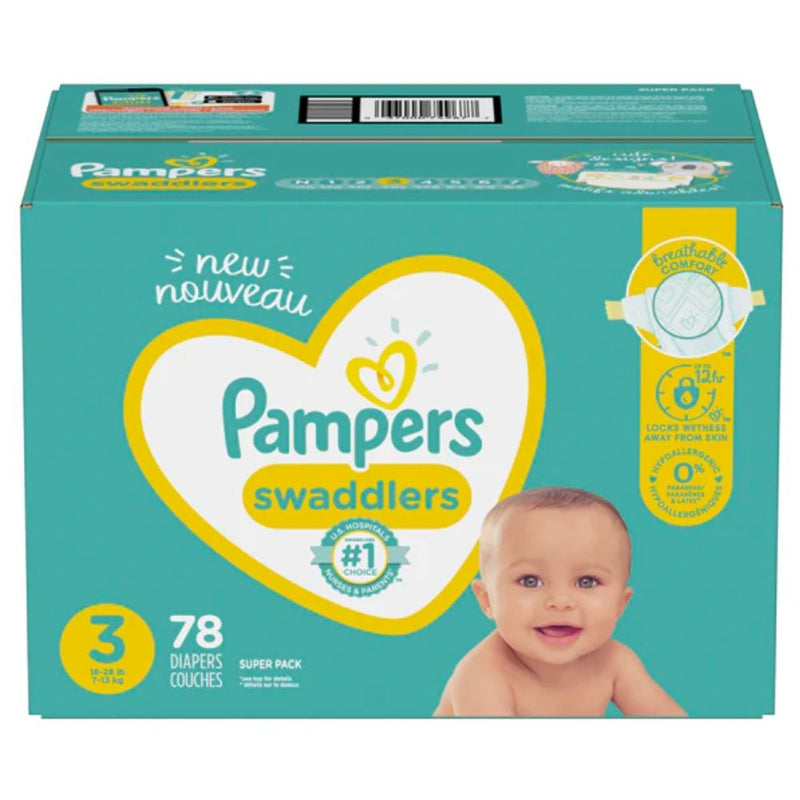 PAMPERS SWADDLERS TALLA 3 78 UNIDADES
