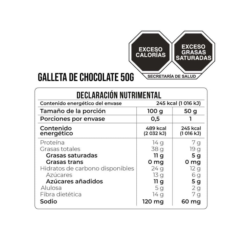 GALLETA DE CHOCOLATE VEGANA HEALTHY BRAND 50 GR