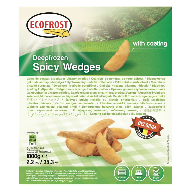 PAPAS SPICY WEDGES ECOFROST 1000 GR