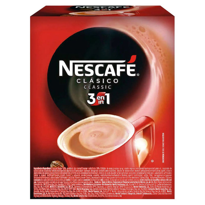 CAFE CLASICO NESCAFE 3 EN 1 CAJA 12 SOBRES 20 GR