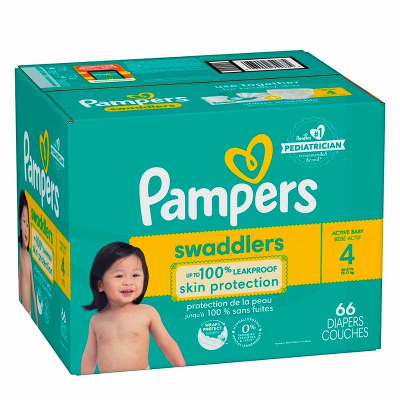 PAMPERS SWADDLERS TALLA 4 66 UNIDADES