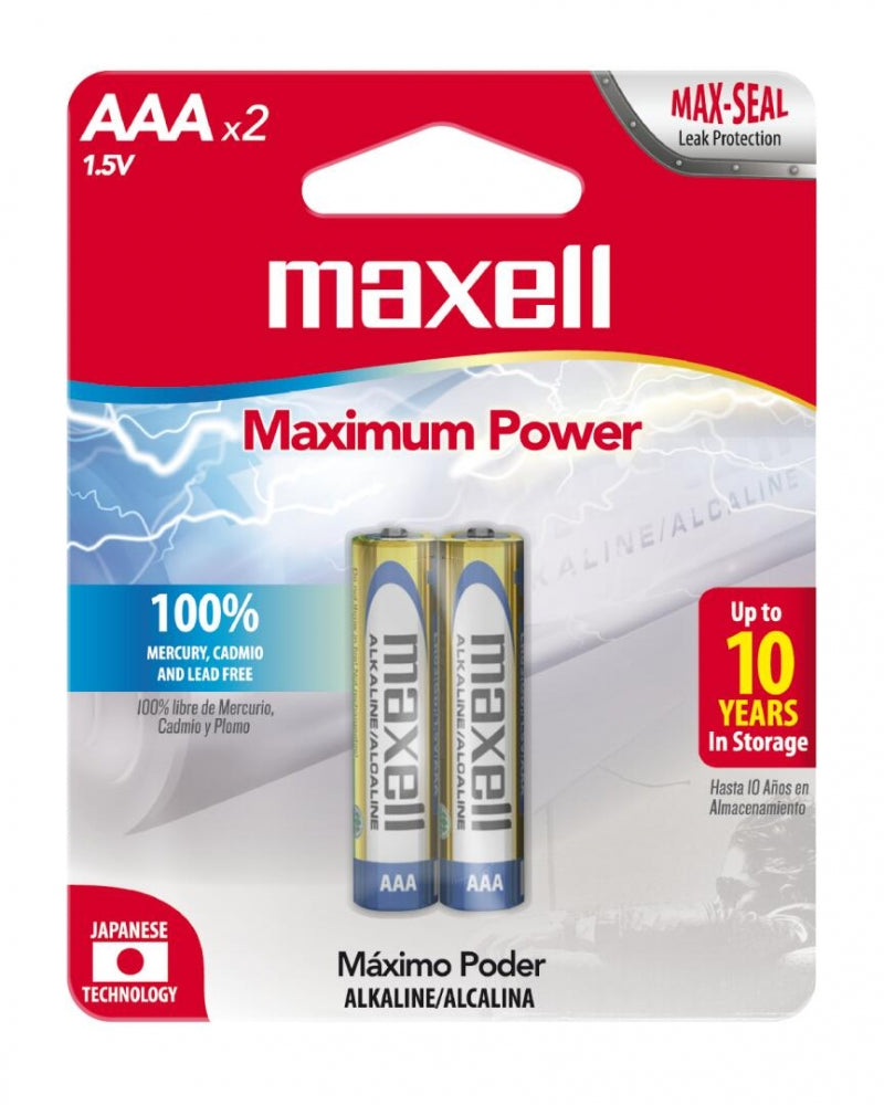Batería Maxell Alkalina 1.5V AAA 2-pack