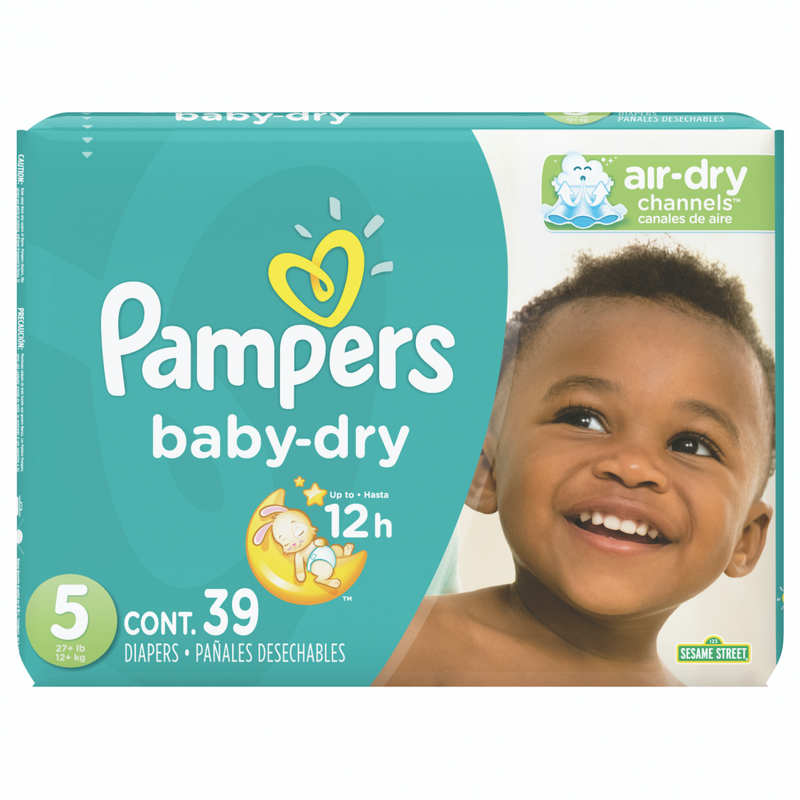 PAÑALES PAMPERS BABY DRY TALLA 5 - 39 UND