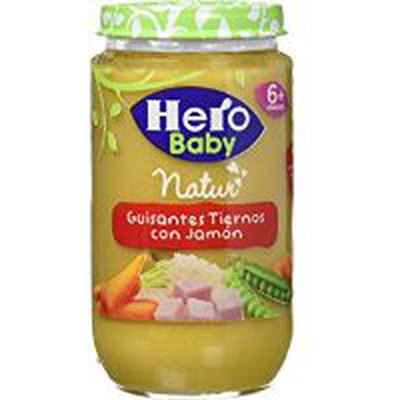 COLADO INFANTIL HERO BABY GUISANTES CON JAMÓN 190 G