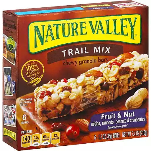 BARRAS NATURE VALLEY CHEWY TRAIL MIX FRUIT & NUT
