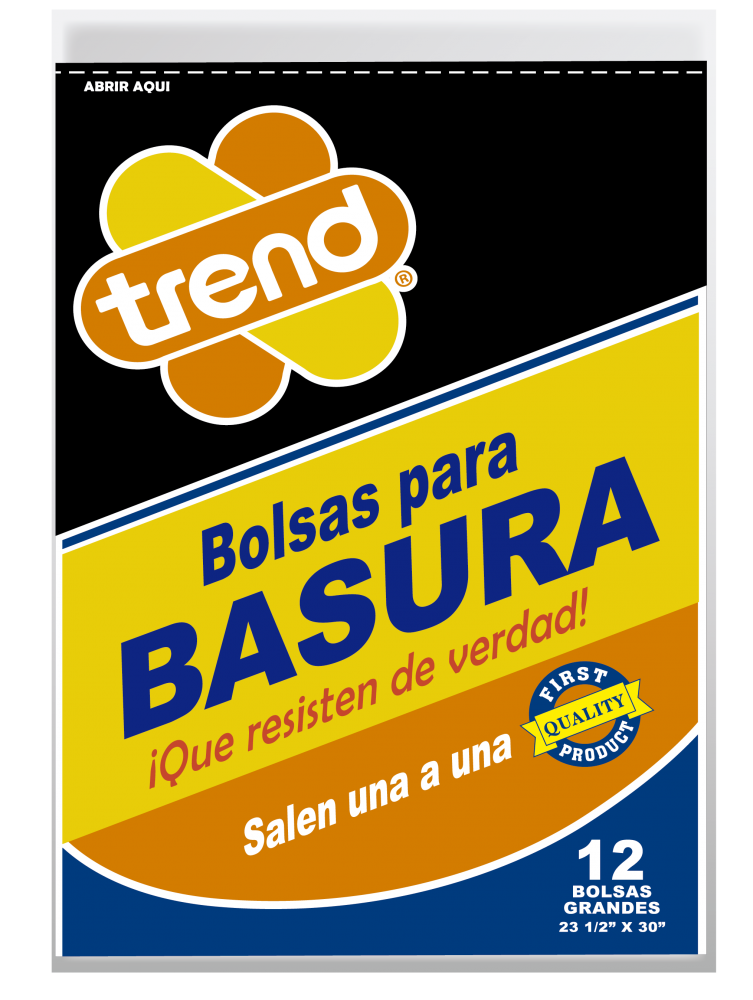 BOLSA DE BASURA TREND 23 1/2 X 30 12 UNIDADES