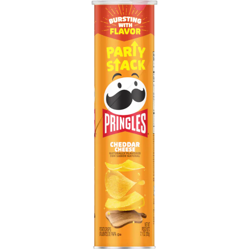 PAPITAS PRINGLES CHEDDAR CHEESE CRISPS PARTY STACK 203 GR
