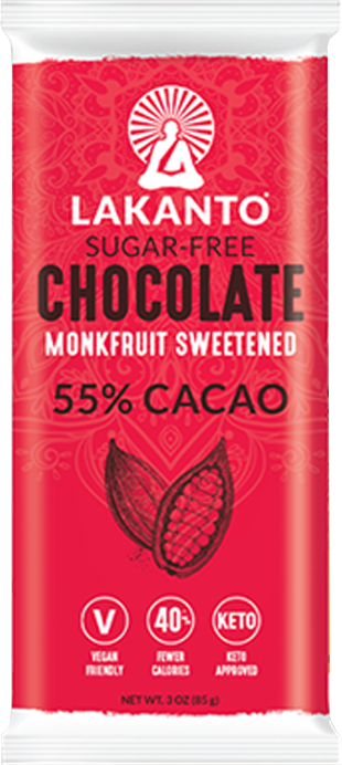 CHOCOLATE BARS 55% CACAO SUGAR-FREE LAKANTO 85 GR