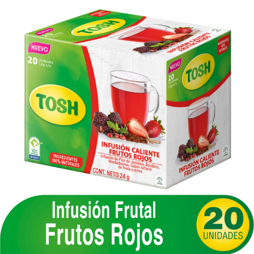 INFUSIÓN TOSH FRUTOS ROJOS 20 SOBRES DE 24 GR
