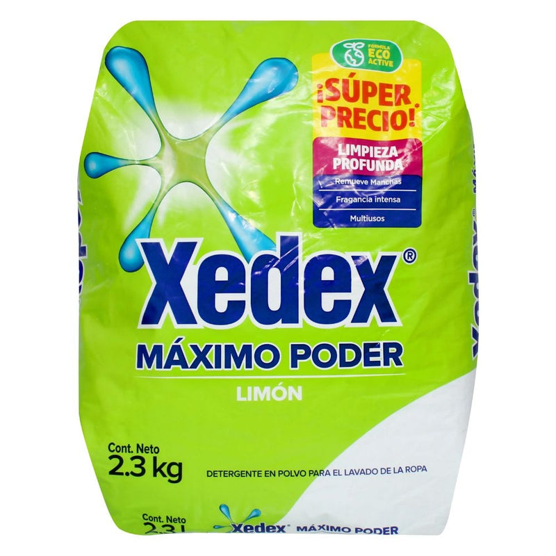 DETERGENTE EN POLVO XEDEX LIMON MAXIMO PODER 2.3 KG