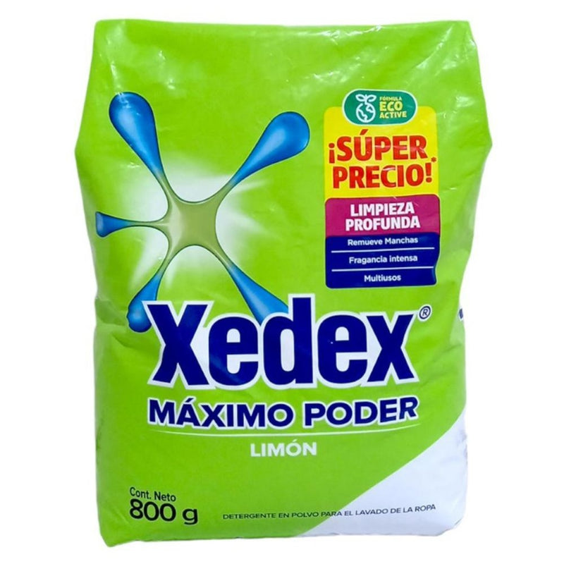 DETERGENTE EN POLVO XEDEX LIMON MAXIMO PODER 800 GR