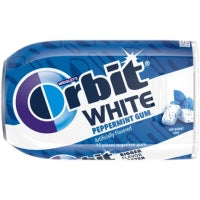 CHICLE ORBIT WHITE SOFT CHEW PEPPERMINT 10 UNIDADES
