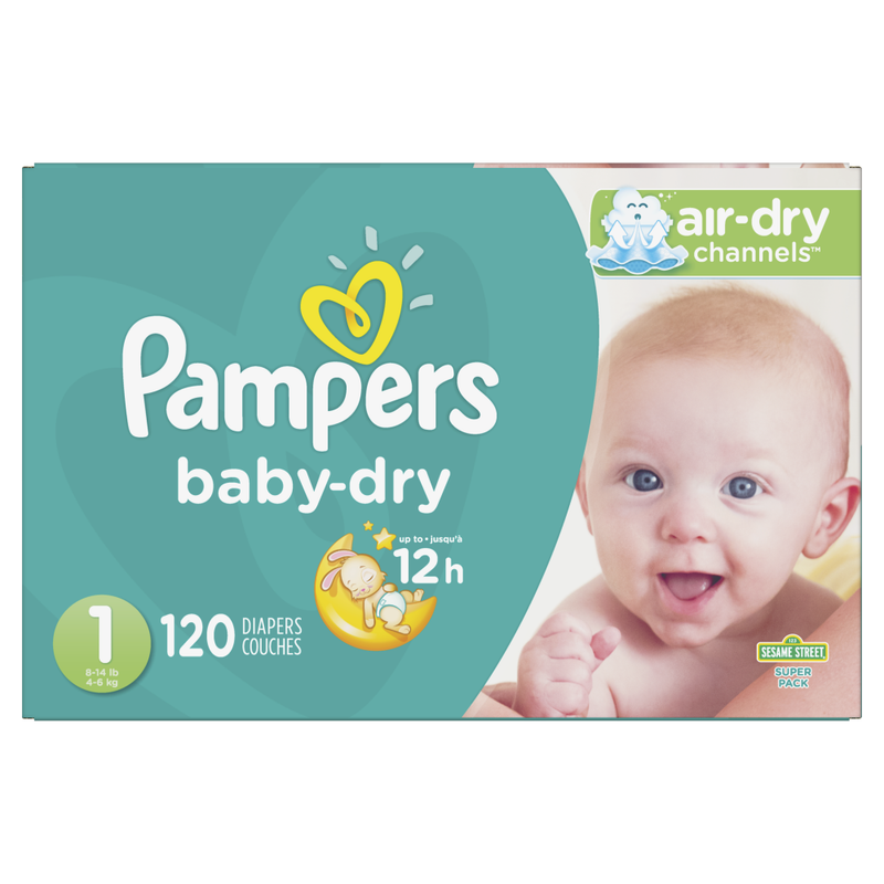 PAÑALES PAMPERS BABY DRY TALLA 1 - 120 UND