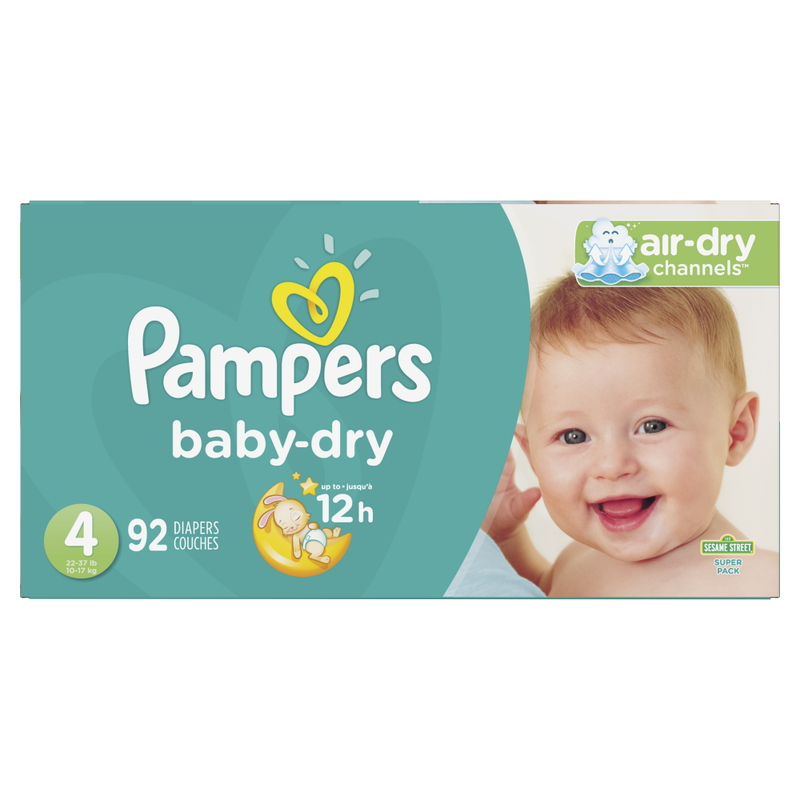 PAÑALES PAMPERS BABY DRY TALLA 4 - 92 UNIDADES