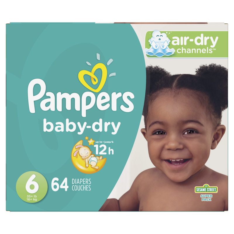 PAÑALES PAMPERS BABY DRY TALLA 6 - 64 UND