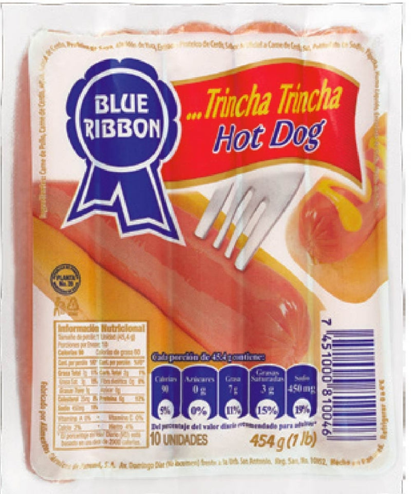 SALCHICHA BLUE RIBBON HOT DOG 1 LB