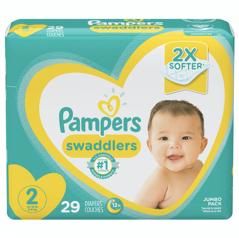 PAÑALES PAMPERS SWADDLERS TALLA 2 - 29 UND