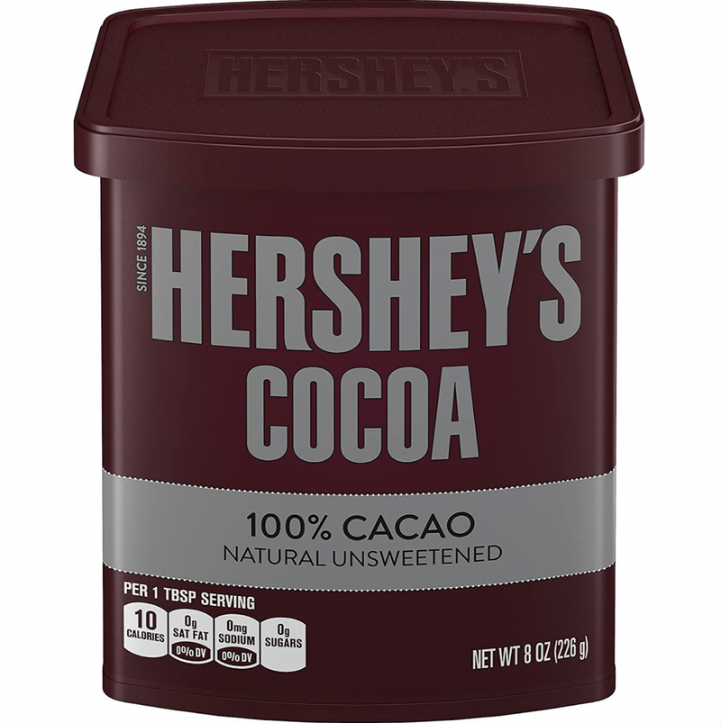 HERYSHEY'S COCOA 1/2 LB CAN 8 OZ 100% CACAO